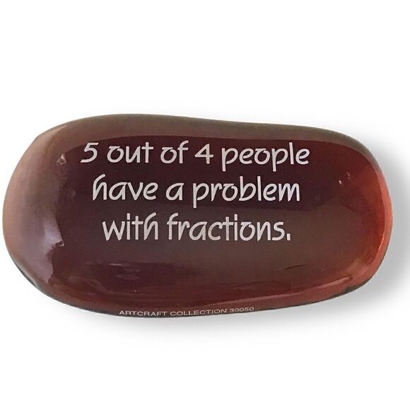 Amusing Comical Mathematical Quote Amber Brown FlatMarble Glass Paperweight - Picture 2 of 14